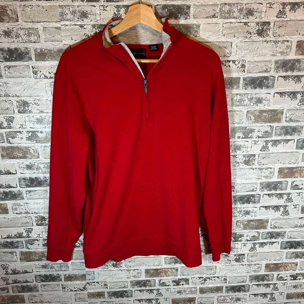 Bobby Jones Quarter Zip Pullover Mens Medium Red Pima Cotton Lycra